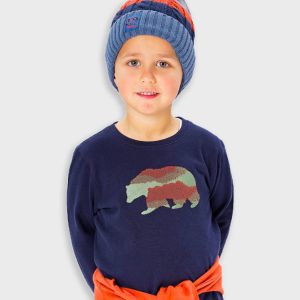 T-shirt manga comprida urso menino