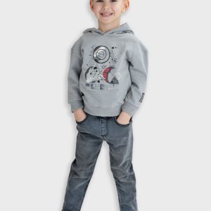 Calças ganga com cordão menino