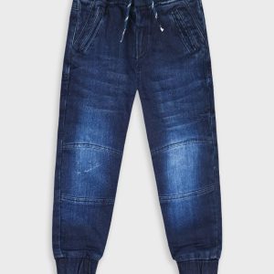 Calças ganga com cordão menino