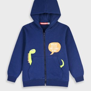 Sweatshirt com fecho e capuz dino menino