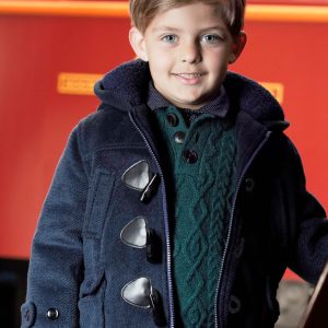 Parka quente com capuz menino