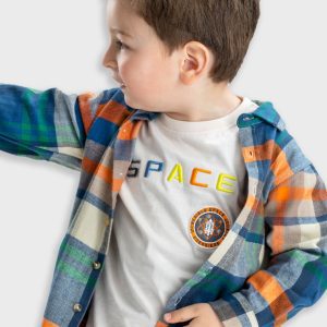 T-shirt manga comprida space menino