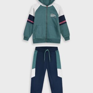 Fato de treino com fecho e capuz menino