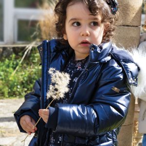 Parka acolchoada com capuz menina