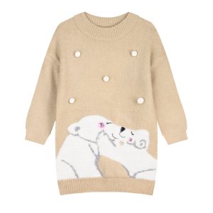 Vestido de malha com ursos