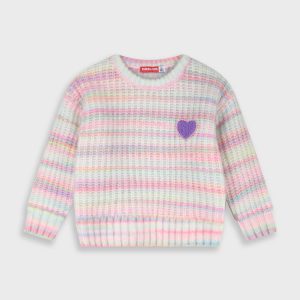 Camisola malha riscas menina