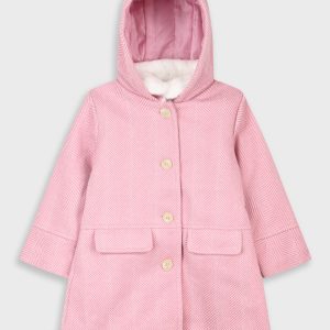 Parka quente com capuz menina