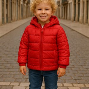 Casaco acolchoado com capuz menino