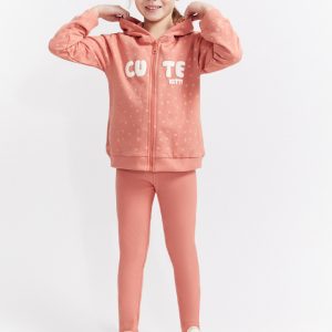 Fato de treino cute fecho e capuz menina