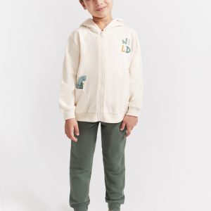 Fato de treino com fecho e capuz menino