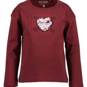 T-shirt manga comprida coração menina