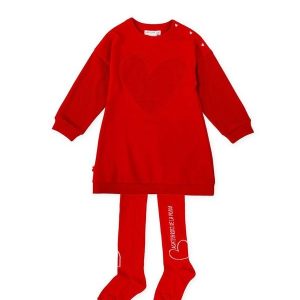 Conjunto vestido coração com meias