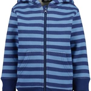 Sweatshirt com fecho e capuz riscas menino