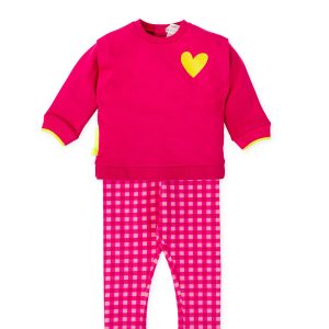 Conjunto coração amarelo menina