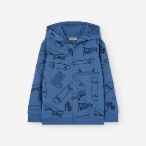 Sweatshirt com fecho e capuz skate menino
