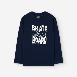 T-shirt manga comprida skate board menino