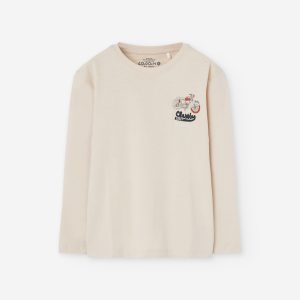 T-shirt manga comprida logo nas costas menino