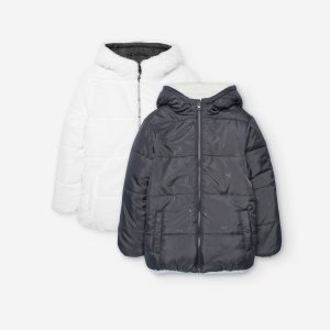 Parka acolchoada com capuz menina