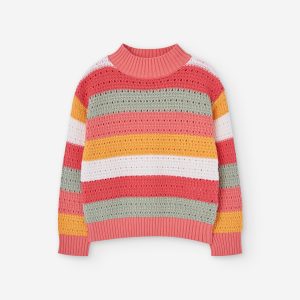 Camisola malha riscas menina