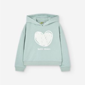 Sweatshirt coração com capuz menina