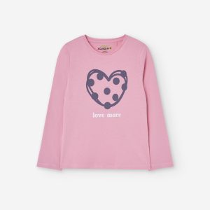 T-shirt manga comprida love more menina