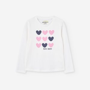 T-shirt manga comprida love more menina